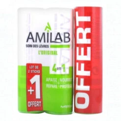 AMILAB Soin Des Lèvres - Lot De 3 Sticks Dont 1 Offert