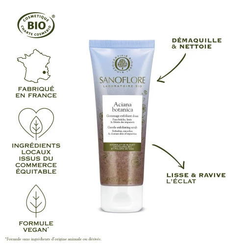SANOFLORE ACIANA BOTANICA Grains De Gommage BIO - 75ml 4 SANOFLORE ACIANA BOTANICA Grains De Gommage BIO - 75ml – Image 4