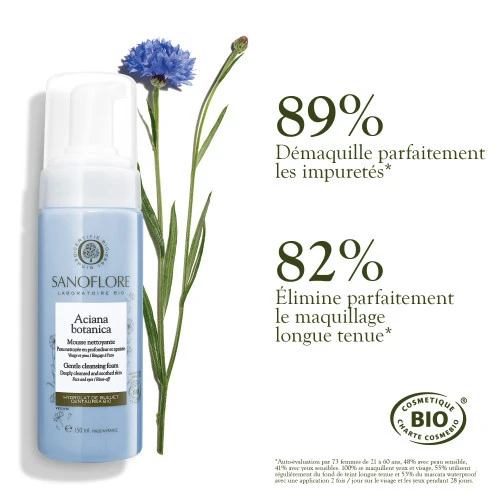SANOFLORE ACIANA BOTANICA Mousse D'Eau Nettoyante BIO - Lot De 2x150ml 2 SANOFLORE ACIANA BOTANICA Mousse D'Eau Nettoyante BIO - Lot De 2x150ml – Image 2